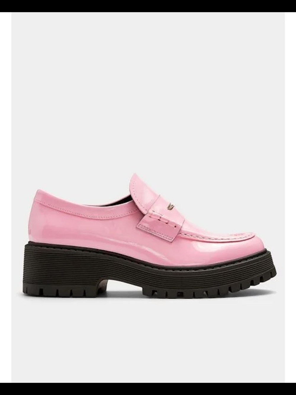 Steve Madden Malvern Pink Patent Platform Loafers - Size 6 - Excellent Condition